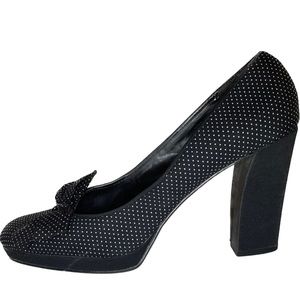 Women’s polka dot heels with bows